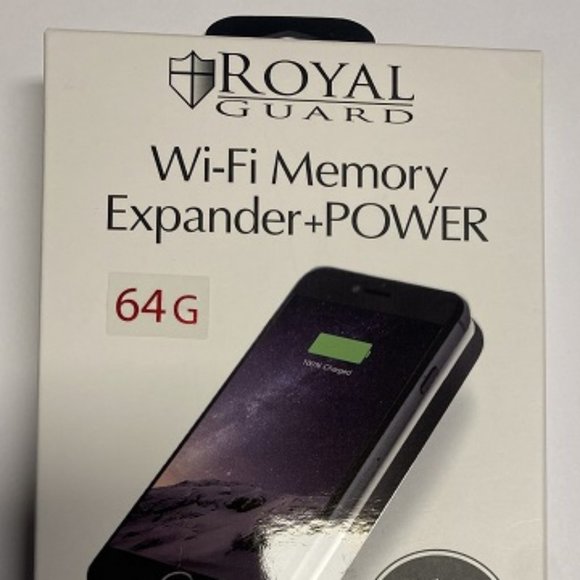 Royal Guard Wi-Fi Memory Expander+Power 64g for Ipad or IPhone (Red) - Picture 2 of 3